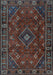 Machine Washable Persian Light Blue Traditional Rug, wshtr4440lblu