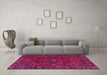 Machine Washable Persian Pink Traditional Rug in a Living Room, wshtr4440pnk