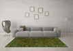 Machine Washable Persian Green Traditional Area Rugs in a Living Room,, wshtr4440grn