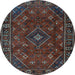 Round Machine Washable Persian Light Blue Traditional Rug, wshtr4440lblu