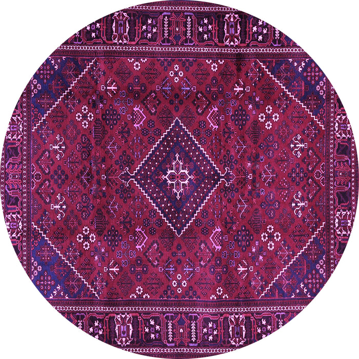 Round Persian Purple Traditional Rug, tr4440pur