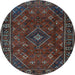 Round Persian Light Blue Traditional Rug, tr4440lblu