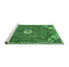 Sideview of Machine Washable Persian Emerald Green Traditional Area Rugs, wshtr4441emgrn