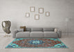 Machine Washable Persian Light Blue Traditional Rug in a Living Room, wshtr4441lblu