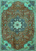 Machine Washable Persian Turquoise Traditional Area Rugs, wshtr4441turq