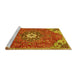 Sideview of Machine Washable Persian Yellow Traditional Rug, wshtr4441yw