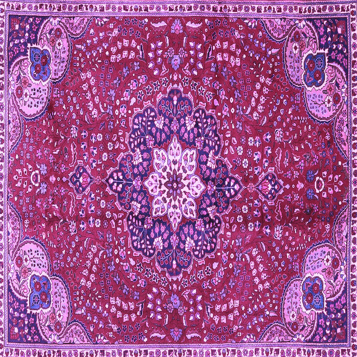 Square Machine Washable Persian Purple Traditional Area Rugs, wshtr4441pur