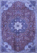 Machine Washable Persian Blue Traditional Rug, wshtr4441blu