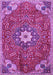 Machine Washable Persian Purple Traditional Area Rugs, wshtr4441pur