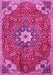 Machine Washable Persian Pink Traditional Rug, wshtr4441pnk