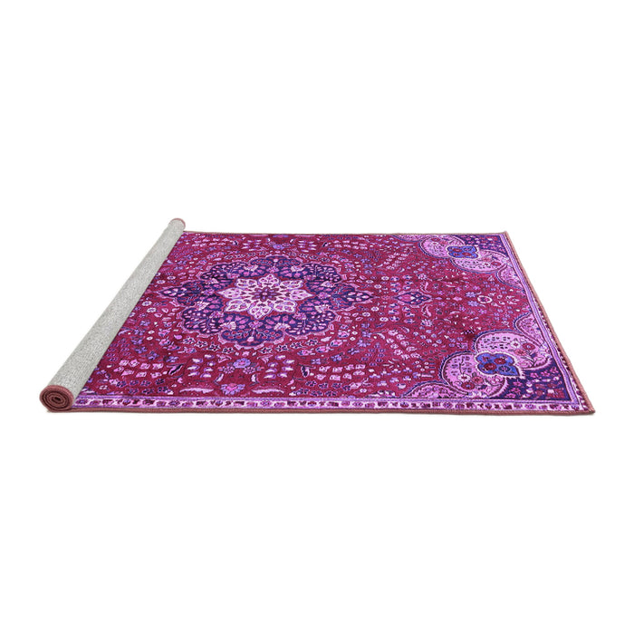 Sideview of Machine Washable Persian Purple Traditional Area Rugs, wshtr4441pur