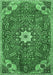 Machine Washable Persian Emerald Green Traditional Area Rugs, wshtr4441emgrn