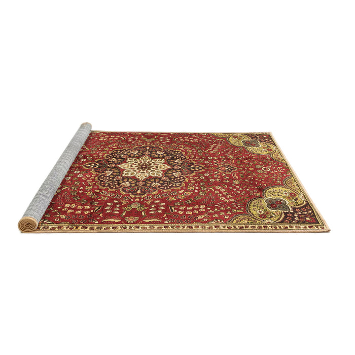 Sideview of Machine Washable Persian Brown Traditional Rug, wshtr4441brn