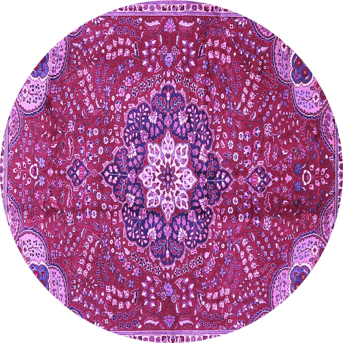 Round Persian Purple Traditional Rug, tr4441pur