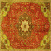 Square Persian Yellow Traditional Rug, tr4441yw