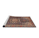 Sideview of Machine Washable Traditional Light Copper Gold Rug, wshtr4442