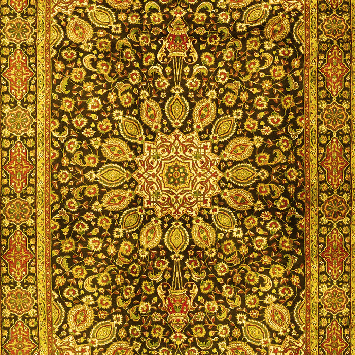 Machine Washable Persian Yellow Traditional Rug, wshtr4442yw
