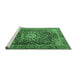 Sideview of Machine Washable Persian Emerald Green Traditional Area Rugs, wshtr4442emgrn