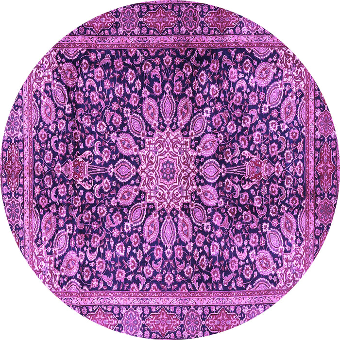 Round Persian Purple Traditional Rug, tr4442pur