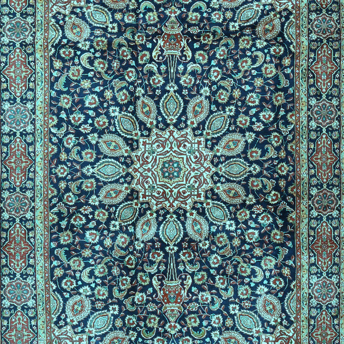 Machine Washable Persian Light Blue Traditional Rug, wshtr4442lblu