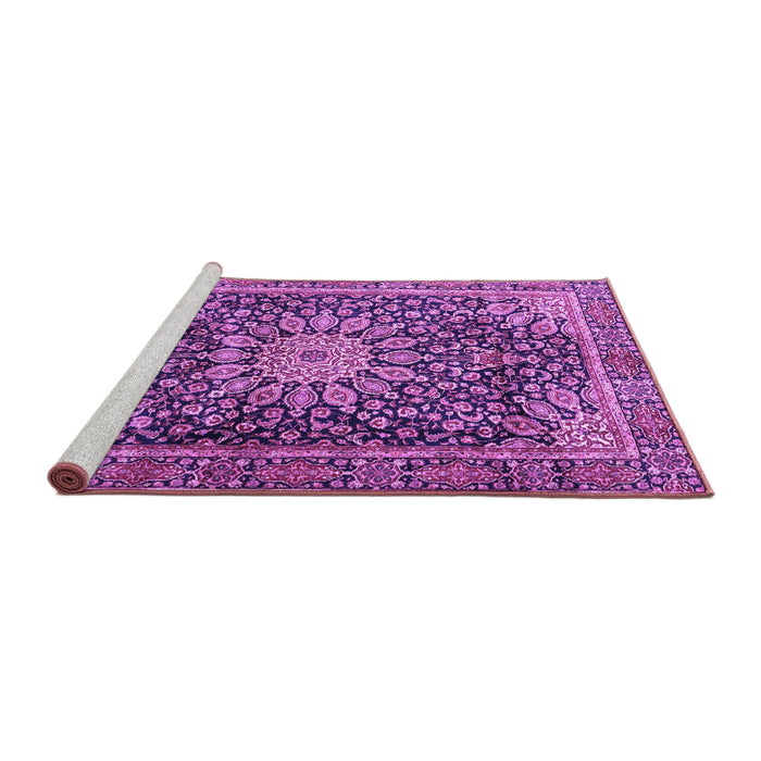 Sideview of Machine Washable Persian Purple Traditional Area Rugs, wshtr4442pur