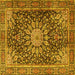 Square Persian Yellow Traditional Rug, tr4442yw