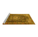 Sideview of Machine Washable Persian Yellow Traditional Rug, wshtr4442yw