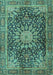 Machine Washable Persian Turquoise Traditional Area Rugs, wshtr4442turq