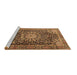 Sideview of Machine Washable Persian Brown Traditional Rug, wshtr4442brn