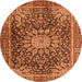 Square Persian Orange Traditional Rug, tr4442org