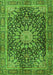 Serging Thickness of Machine Washable Persian Green Traditional Area Rugs, wshtr4442grn