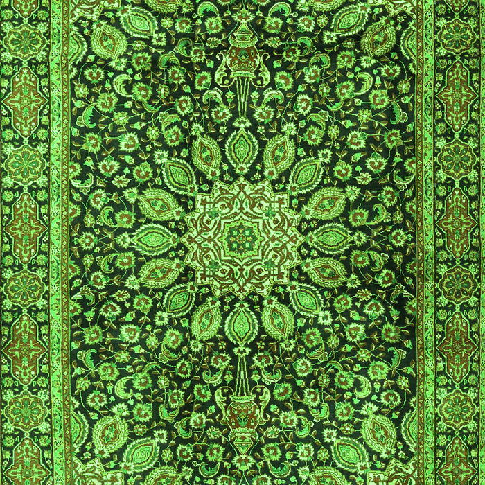 Serging Thickness of Machine Washable Persian Green Traditional Area Rugs, wshtr4442grn