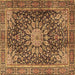 Square Persian Brown Traditional Rug, tr4442brn