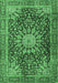 Machine Washable Persian Emerald Green Traditional Area Rugs, wshtr4442emgrn