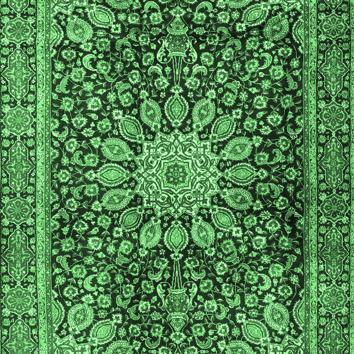 Machine Washable Persian Emerald Green Traditional Area Rugs, wshtr4442emgrn