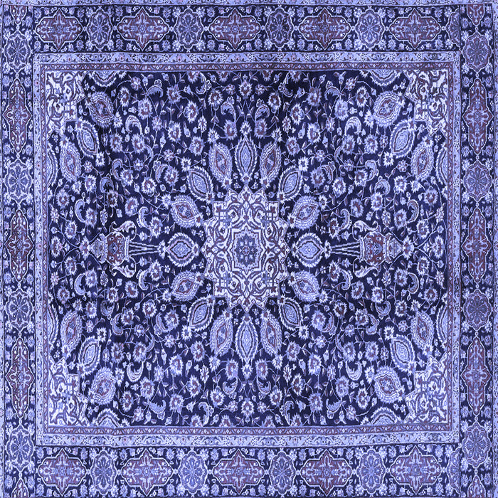 Square Machine Washable Persian Blue Traditional Rug, wshtr4442blu
