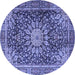 Round Persian Blue Traditional Rug, tr4442blu