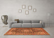 Machine Washable Persian Orange Traditional Area Rugs in a Living Room, wshtr4442org