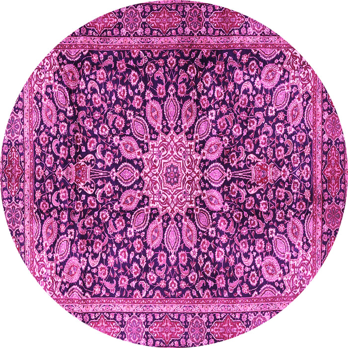 Round Persian Pink Traditional Rug, tr4442pnk