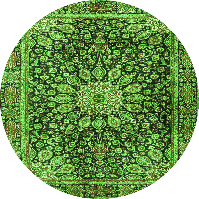 Machine Washable Persian Green Traditional Area Rugs, wshtr4442grn