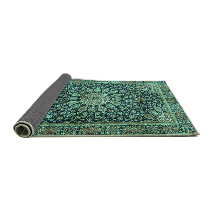 Sideview of Persian Turquoise Traditional Rug, tr4442turq