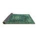 Sideview of Persian Turquoise Traditional Rug, tr4442turq