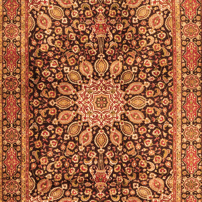 Serging Thickness of Machine Washable Persian Orange Traditional Area Rugs, wshtr4442org