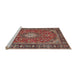 Sideview of Machine Washable Traditional Saffron Red Rug, wshtr4443