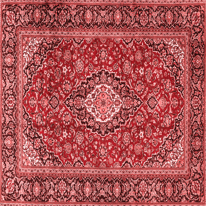 Machine Washable Medallion Red Traditional Rug, wshtr4443red