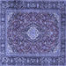 Square Medallion Blue Traditional Rug, tr4443blu