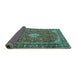 Sideview of Medallion Turquoise Traditional Rug, tr4443turq