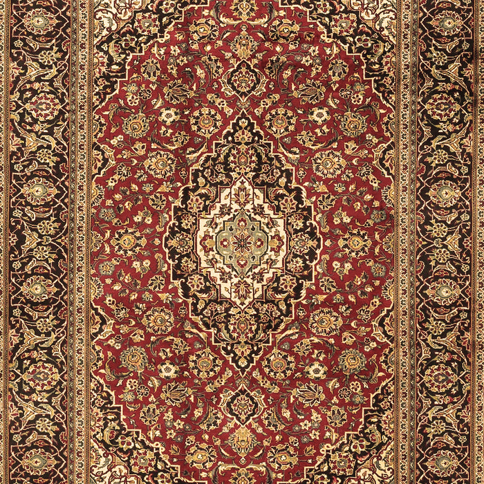 Machine Washable Medallion Brown Traditional Rug, wshtr4443brn