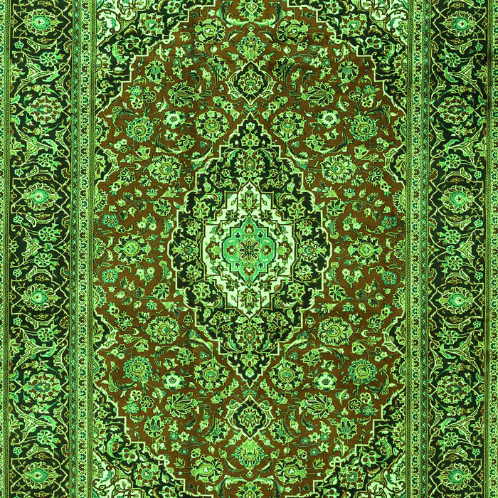 Serging Thickness of Machine Washable Medallion Green Traditional Area Rugs, wshtr4443grn