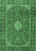 Medallion Emerald Green Traditional Rug, tr4443emgrn